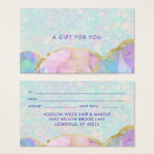 オパールジェムストーンパステルビジネスギフトカード (正面&裏面)