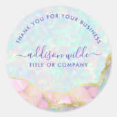 オパールジェムストーンパステルビジネスサンキューユナイテッド ラウンドシール (正面)