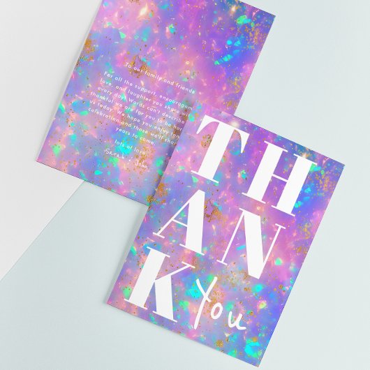 オパールスタイリッシュストーンシンプルミニマはっきりしたリス結婚ト サンキューカード