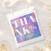 オパールスタイリッシュストーンモダンサンキューウェディングパーティー フェイバーバッグ (クリップ留めされた状態)