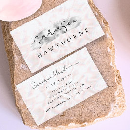 オパールストーンシルバーブラシストロークラグジュアリー 名刺