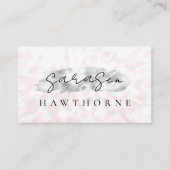 オパールストーンシルバーブラシストロークラグジュアリー 名刺 (正面)