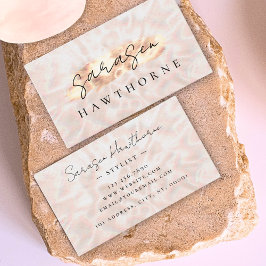 オパールストーンバラ金ゴールドブラシストロークラグジュアリー 名刺