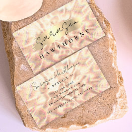 オパールストーンバラ金ゴールドブラシストロークラグジュアリー 名刺