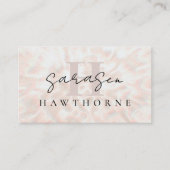 オパールストーンバラ金ゴールドモノグラムイニシャルスクリプト名 名刺 (正面)