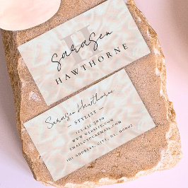 オパールストーンバラ金ゴールドモノグラムイニシャルスクリプト名 名刺