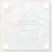 オパールストーンパステルカラーパーソナライズされた ガラスコースター (裏面)