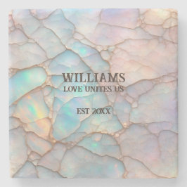 オパールストーンパステルカラーパーソナライズされた ストーンコースター