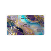 オパールストーン背景化粧品ドロッパーボトル ラベル (正面)