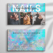 オパールストーン虹彩色フォトタイポグラフィネイルアーティスト 名刺