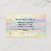 オパールストーン金ゴールドグリッター水彩パーソナライズされた 名刺 (裏面)