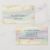 オパールストーン金ゴールドグリッター水彩パーソナライズされた 名刺 (正面/裏面)