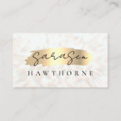 オパールストーン金ゴールドブラシストロークラグジュアリー 名刺 (正面)