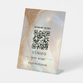 オパールストーン ゴールド Venmo 支払いQRコード 台座サイン (正面)
