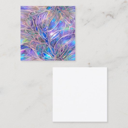 オパールセントエンジェルオーラサファイアアクアマリンとクアー スクエア名刺 (正面/裏面)
