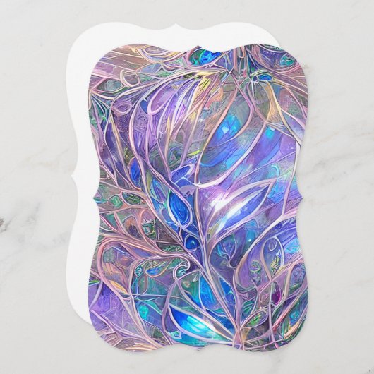 オパールセントエンジェルオーラサファイアアクアマリンとクアー ノートカード (正面/裏面)