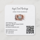 *~*オパールダブルハートQRエンジェルウィングAP78ホワイト スクエア名刺 (裏面)