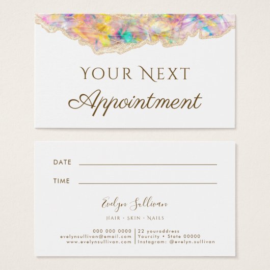 オパールデザインアポイントメントカード (正面&裏面)