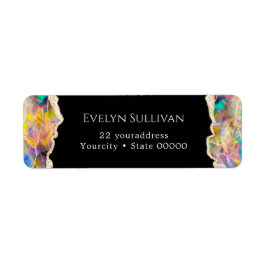 オパールデザインオンブラック差出人住所ラベル ラベル