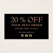 オパールデザインブラック感謝していユーディスカウントカード (裏面)