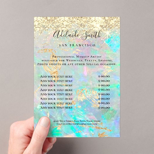 オパールデザイン価格表 アクリル招待状 (インサイチュ (ポータブル))