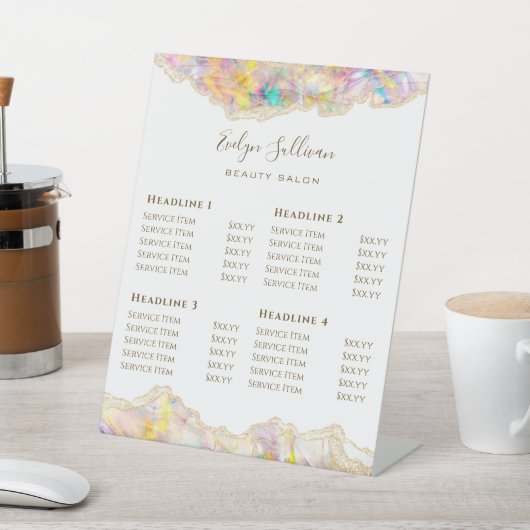 オパールデザイン美しいサロン価格表台座符号 台座サイン (インサイチュ)