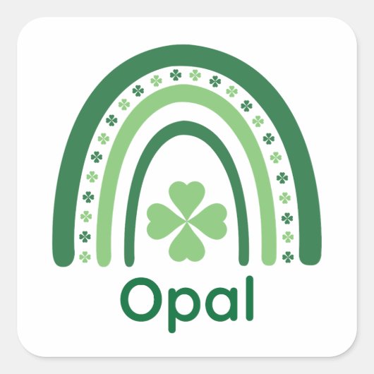 オパールネームクローバーボホーレインボー スクエアシール (正面)