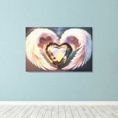 *~*オパールハートエンジェルウィングストパスAP78 キャンバスプリント (インサイチュ (ウッドフロア))