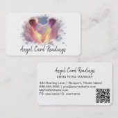 *~*オパールハートエンジェルウィングスAP78ブルーQR 名刺 (正面/裏面)