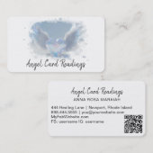 *~*オパールハートエンジェルウィングAP78ソフトブルーQR 名刺 (正面/裏面)