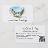 *~*オパールハート金ゴールドエンジェルウィングAP78 QRスカイブルー 名刺 (正面/裏面)