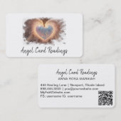 *~*オパールハート金ゴールドQRエンジェルウィングAP78ホワイト 名刺 (正面/裏面)