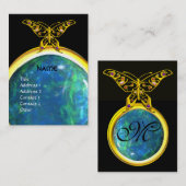 オパールバタフライモノグラム黄黒青 名刺 (正面/裏面)