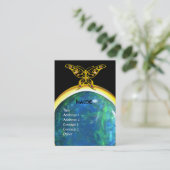 オパールバタフライモノグラム黄黒青 名刺 (スタンド正面)