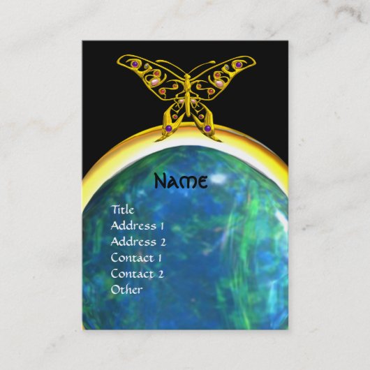 オパールバタフライモノグラム黄黒青 名刺 (正面)