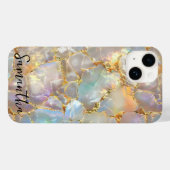 オパールフェイク宝石ミネラル金ゴールド石モダン石 Case-Mate iPhoneケース (裏面 (横))