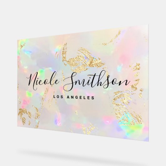 オパールフェイク背景箔脈 アクリルサイン (傾斜)