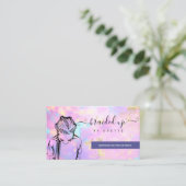 オパールホログラフィックヘアブレイダースタイリストヘアサロン 名刺 (スタンド正面)