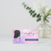 オパールホログラフィックヘアブレイダースタイリストヘアサロン 名刺 (スタンド正面)