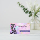 オパールホログラフィックヘアブレイダー編組スタイリストブシン 名刺 (スタンド正面)