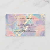 オパールマーブルパステル金ゴールドグリッター 名刺 (裏面)