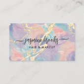 オパールマーブルパステル金ゴールドグリッター 名刺 (正面)
