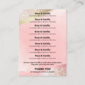 オパールモダングリッターピンク製品リストカード 名刺 (裏面)