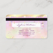 オパールモダンピンクと金ゴールドのクレジットカード 名刺 (裏面)