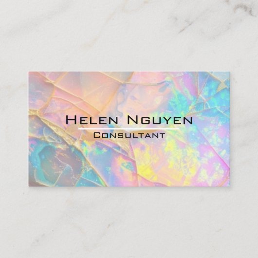 オパールモダン石模擬ホログラム金ゴールド脈 名刺 (正面)