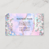 オパールモダン金ゴールドアガート型ホログラフィックグリッター 名刺 (裏面)