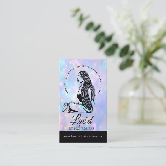 オパールロッティアンドスタイリストロック美しいサロン 名刺 (スタンド正面)