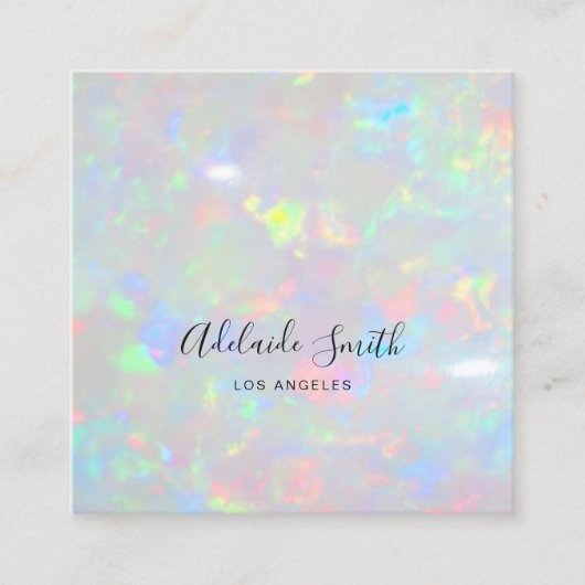 オパール写真のテクスチャ スクエア名刺 (正面)