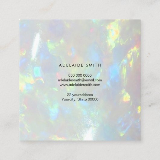 オパール写真 スクエア名刺 (裏面)
