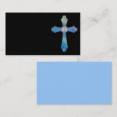 オパール及びダイヤモンドの宝石の十字の黒の名刺 名刺 (正面/裏面)